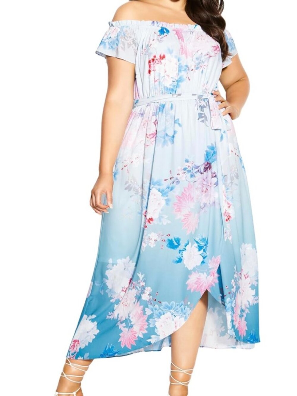 City Chic Tsubaki Floral Maxi Dress Size M (18) EUC
